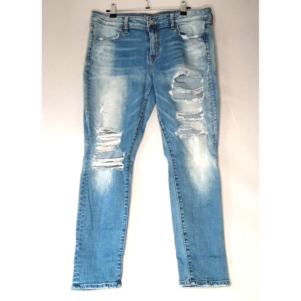 💎American Eagle Outfitters Super Stretch X Jeans US14 Skinny Light Wash Denim